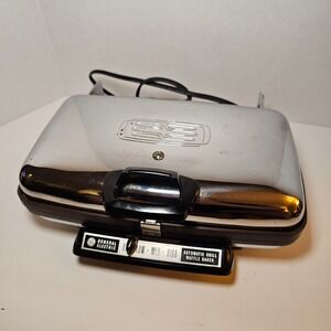 General Electric A7G44 Vintage Waffle Maker Grill Chrome 1200W Made in USA MCM